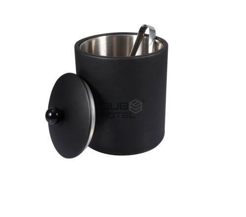 Cubitera Piel Sintética Negra 1L